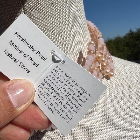 Multi-Strand Pearls choker freshwater mother Pearls natural stone - Picture 4 of 8